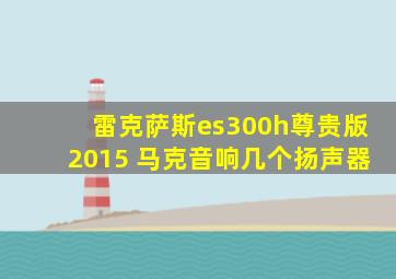 雷克萨斯es300h尊贵版2015 马克音响几个扬声器